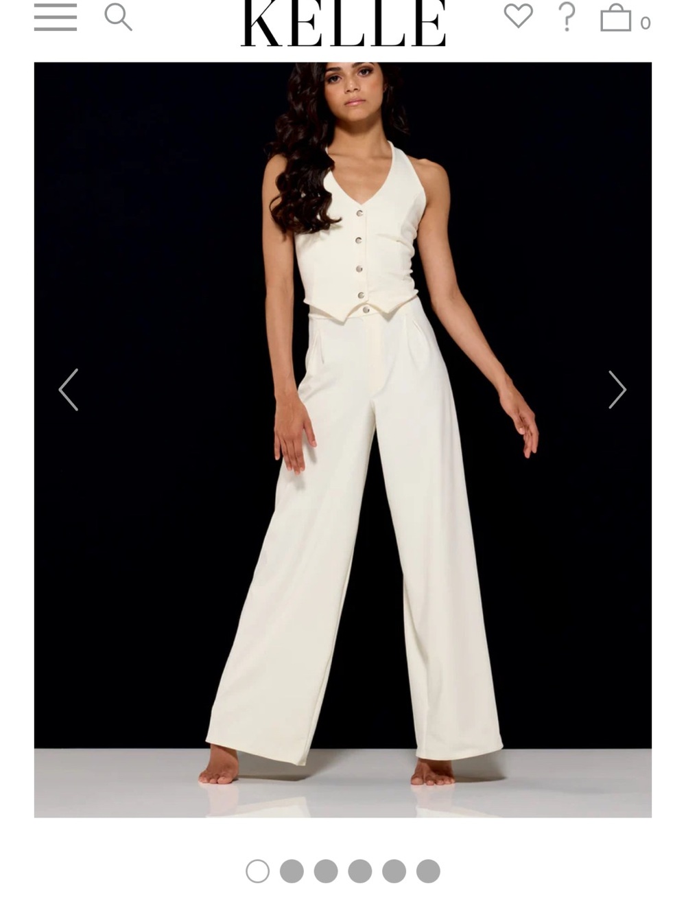 Kelle Elements of Style Cream Wide-Leg pant and vest